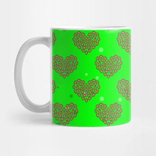 American Football Passion - Balls In Heart Shape Pattern Mug